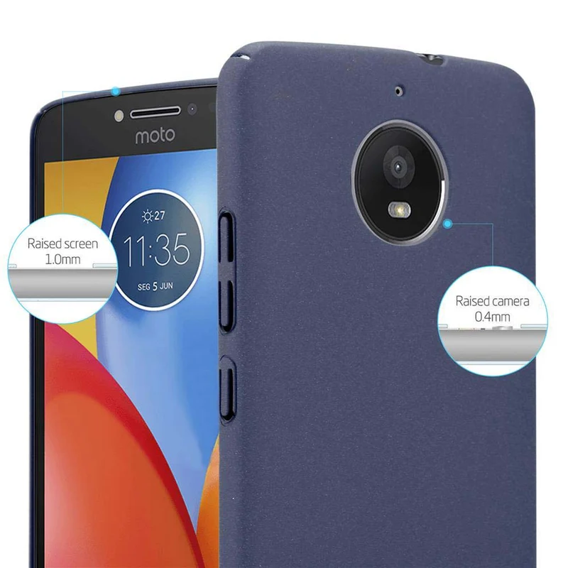 Cadorabo Hülle kompatibel mit Motorola MOTO E4 Hard Case Schutzhülle in Frosted Optik gegen Kratzer und Stöße