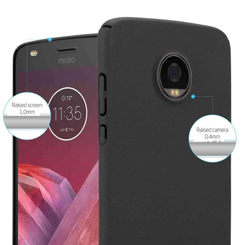Cadorabo Hülle kompatibel mit Motorola MOTO Z2 PLAY / Z2 FORCE Hard Case Schutzhülle in Frosted Optik gegen Kratzer und Stöße