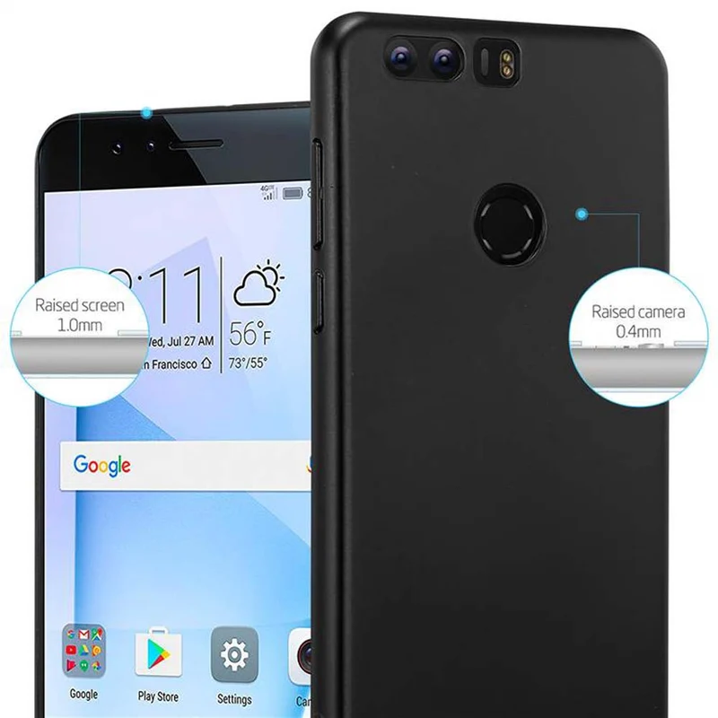 Cadorabo Hülle kompatibel mit Honor 8 / 8 PREMIUM Hard Case Schutzhülle in Metall Optik gegen Kratzer und Stöße
