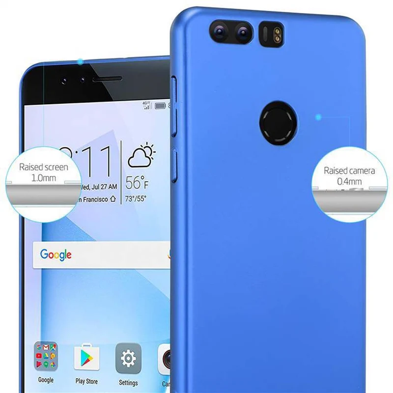 Cadorabo Hülle kompatibel mit Honor 8 / 8 PREMIUM Hard Case Schutzhülle in Metall Optik gegen Kratzer und Stöße
