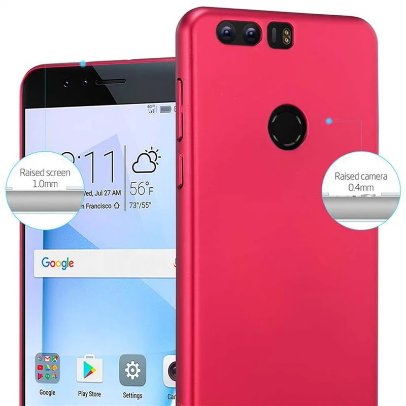 Cadorabo Hülle kompatibel mit Honor 8 / 8 PREMIUM Hard Case Schutzhülle in Metall Optik gegen Kratzer und Stöße