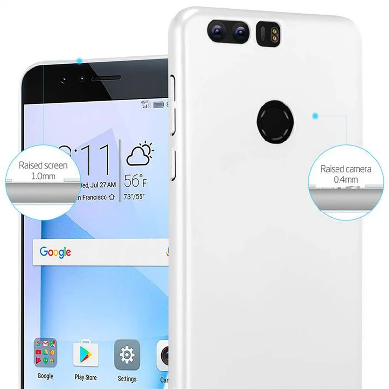 Cadorabo Hülle kompatibel mit Honor 8 / 8 PREMIUM Hard Case Schutzhülle in Metall Optik gegen Kratzer und Stöße