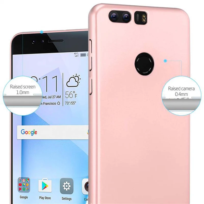 Cadorabo Hülle kompatibel mit Honor 8 / 8 PREMIUM Hard Case Schutzhülle in Metall Optik gegen Kratzer und Stöße