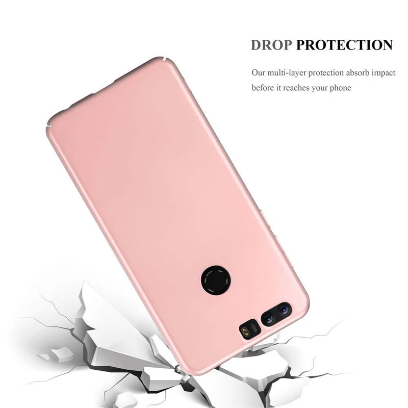 Cadorabo Hülle kompatibel mit Honor 8 / 8 PREMIUM Hard Case Schutzhülle in Metall Optik gegen Kratzer und Stöße