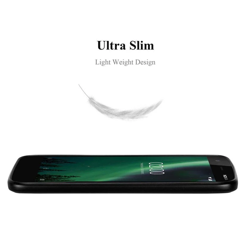 Cadorabo Hülle kompatibel mit Nokia 2 2017 Hard Case Schutzhülle in Metall Optik gegen Kratzer und Stöße