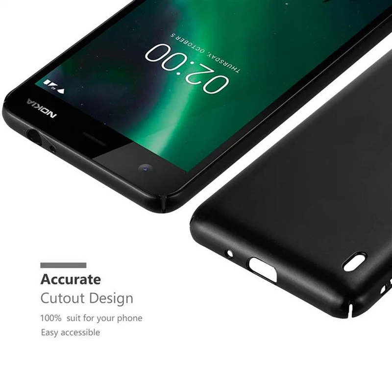 Cadorabo Hülle kompatibel mit Nokia 2 2017 Hard Case Schutzhülle in Metall Optik gegen Kratzer und Stöße