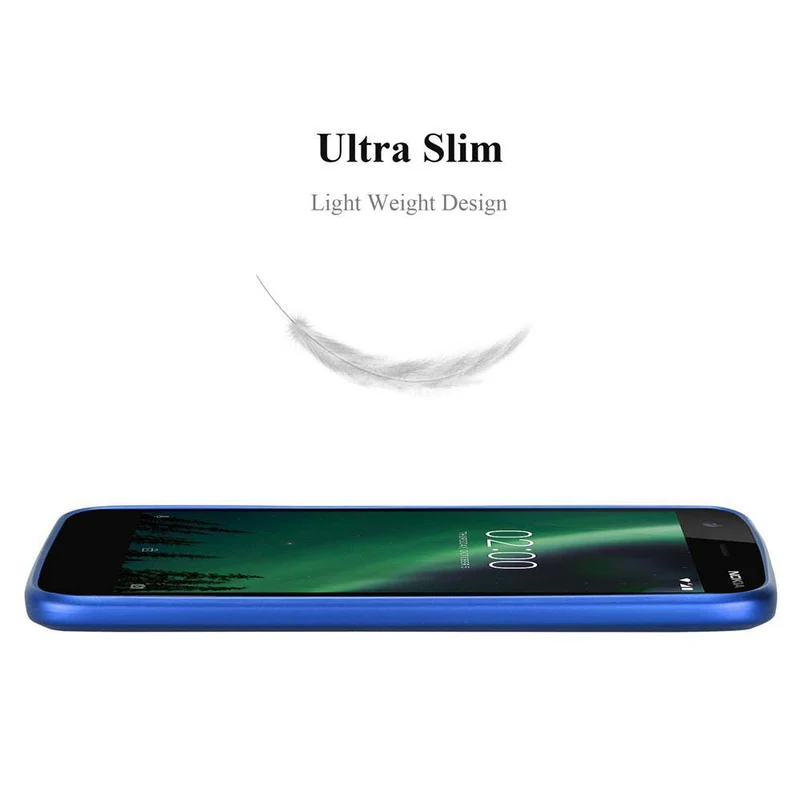 Cadorabo Hülle kompatibel mit Nokia 2 2017 Hard Case Schutzhülle in Metall Optik gegen Kratzer und Stöße