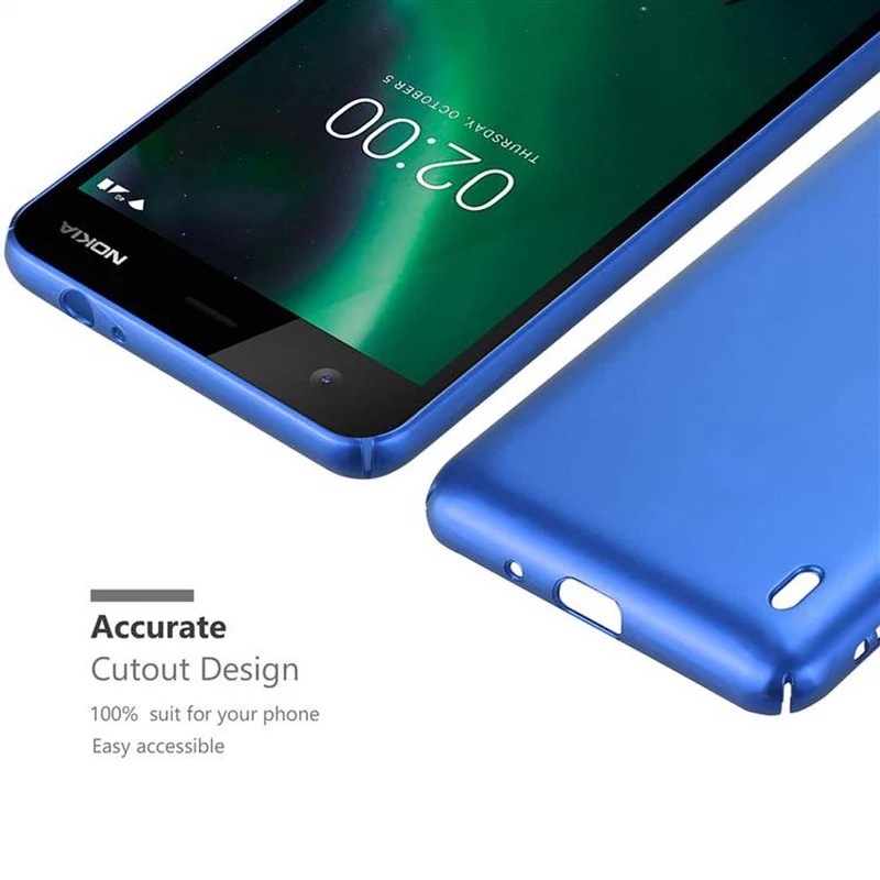 Cadorabo Hülle kompatibel mit Nokia 2 2017 Hard Case Schutzhülle in Metall Optik gegen Kratzer und Stöße