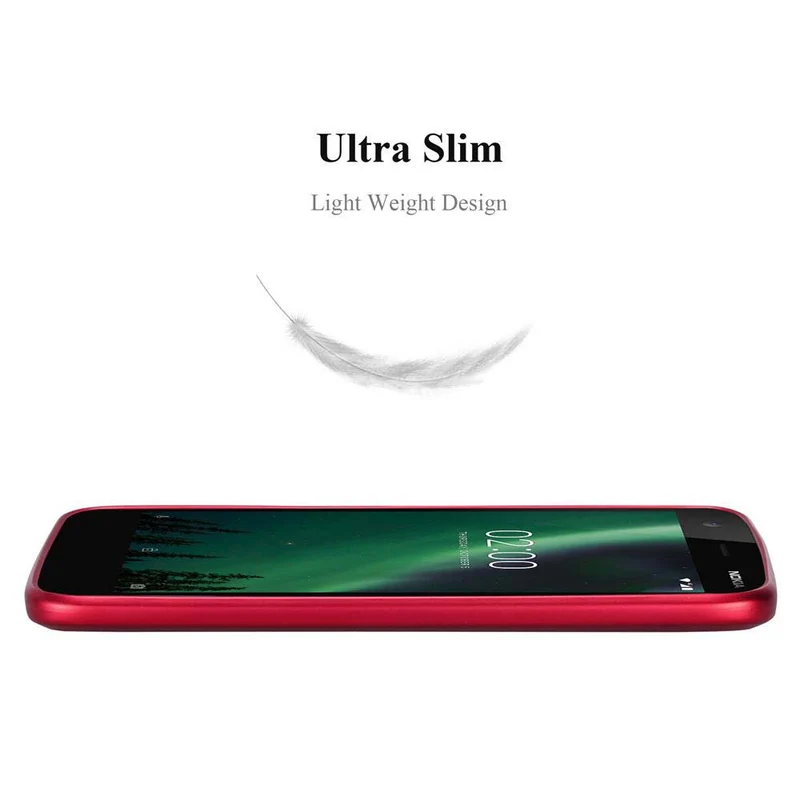 Cadorabo Hülle kompatibel mit Nokia 2 2017 Hard Case Schutzhülle in Metall Optik gegen Kratzer und Stöße