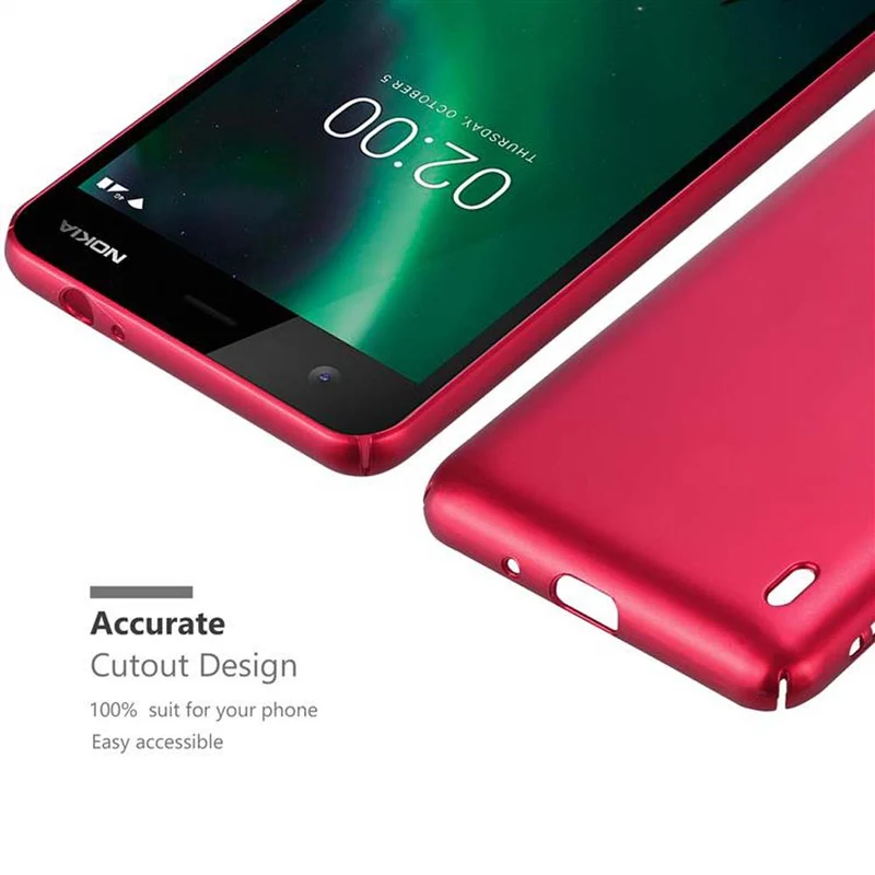 Cadorabo Hülle kompatibel mit Nokia 2 2017 Hard Case Schutzhülle in Metall Optik gegen Kratzer und Stöße