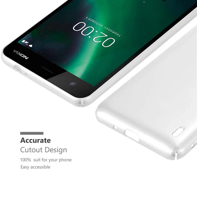 Cadorabo Hülle kompatibel mit Nokia 2 2017 Hard Case Schutzhülle in Metall Optik gegen Kratzer und Stöße