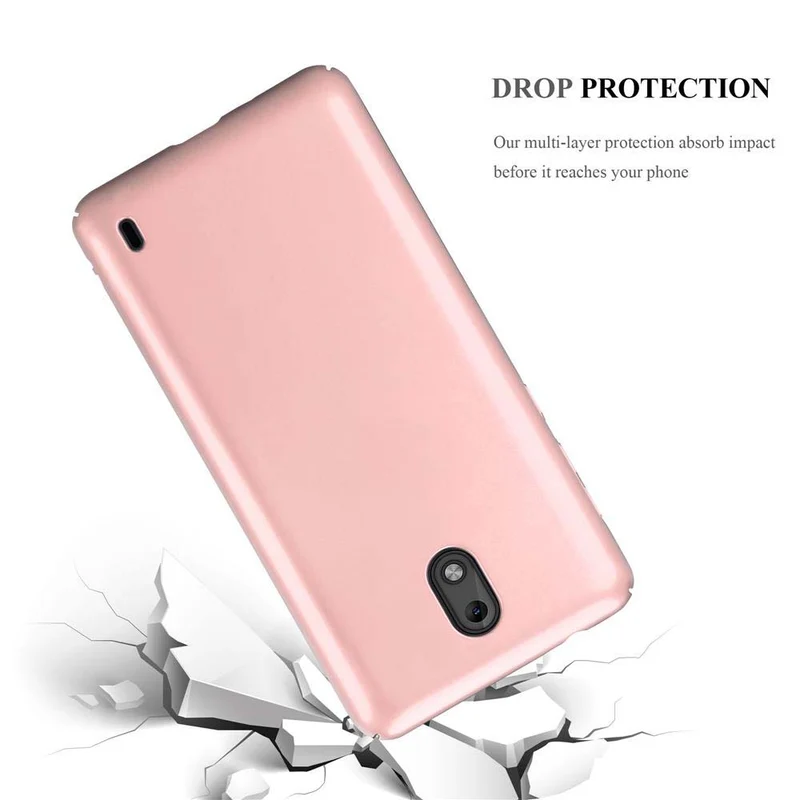 Cadorabo Hülle kompatibel mit Nokia 2 2017 Hard Case Schutzhülle in Metall Optik gegen Kratzer und Stöße