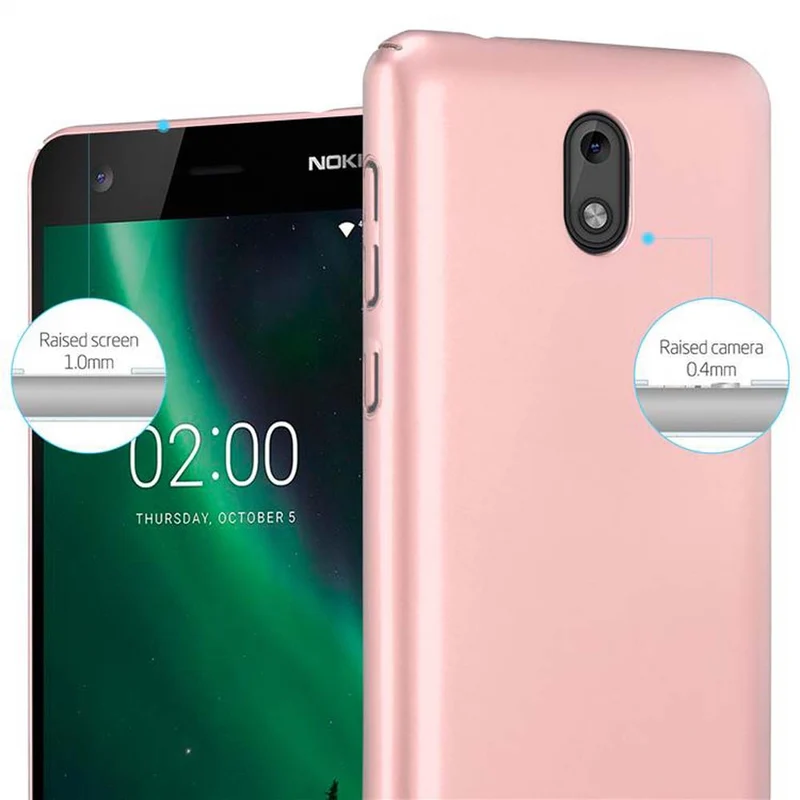 Cadorabo Hülle kompatibel mit Nokia 2 2017 Hard Case Schutzhülle in Metall Optik gegen Kratzer und Stöße