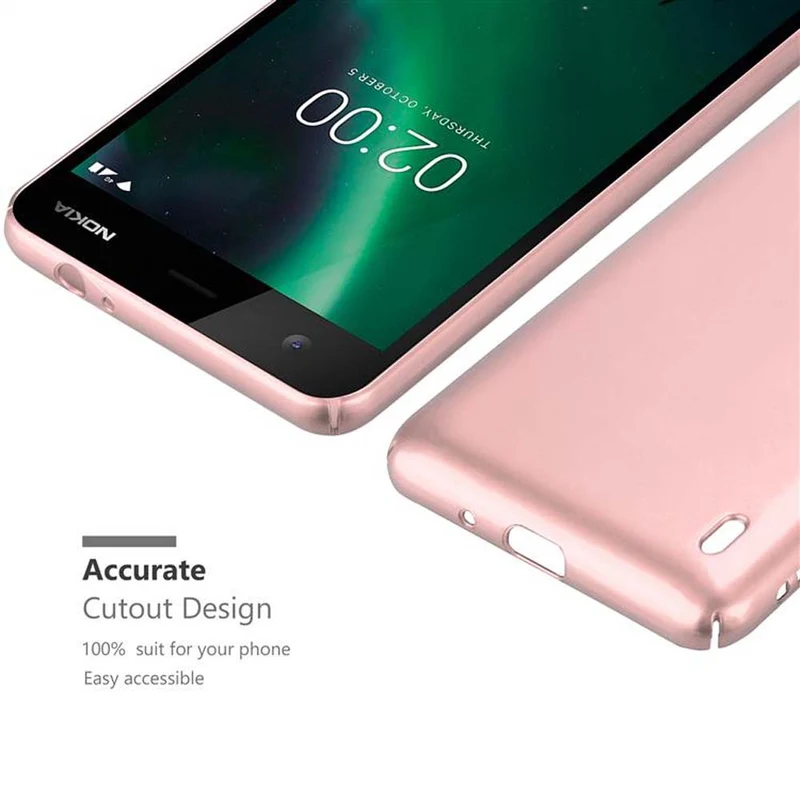 Cadorabo Hülle kompatibel mit Nokia 2 2017 Hard Case Schutzhülle in Metall Optik gegen Kratzer und Stöße