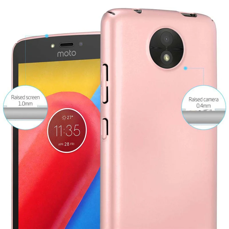 Cadorabo Hülle kompatibel mit Motorola MOTO C Hard Case Schutzhülle in Metall Optik gegen Kratzer und Stöße