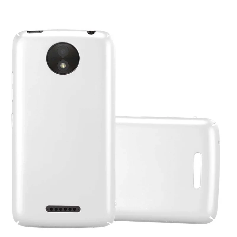 Cadorabo Hülle kompatibel mit Motorola MOTO C PLUS Hard Case Schutzhülle in Metall Optik gegen Kratzer und Stöße