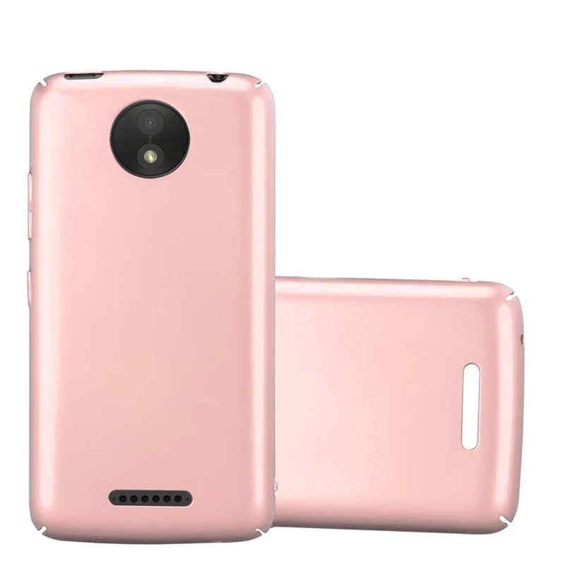 Cadorabo Hülle kompatibel mit Motorola MOTO C PLUS Hard Case Schutzhülle in Metall Optik gegen Kratzer und Stöße