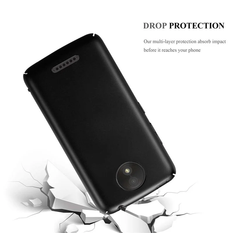 Cadorabo Hülle kompatibel mit Motorola MOTO C PLUS Hard Case Schutzhülle in Metall Optik gegen Kratzer und Stöße