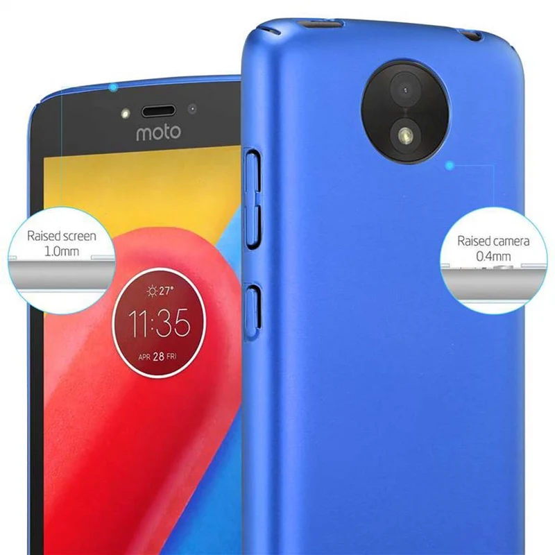 Cadorabo Hülle kompatibel mit Motorola MOTO C PLUS Hard Case Schutzhülle in Metall Optik gegen Kratzer und Stöße