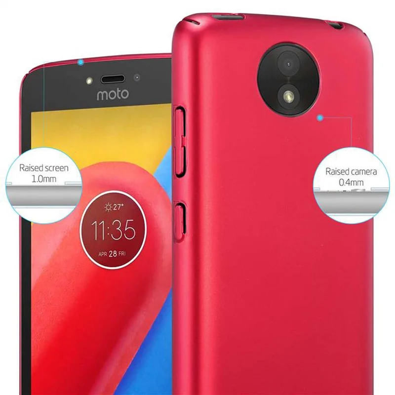 Cadorabo Hülle kompatibel mit Motorola MOTO C PLUS Hard Case Schutzhülle in Metall Optik gegen Kratzer und Stöße