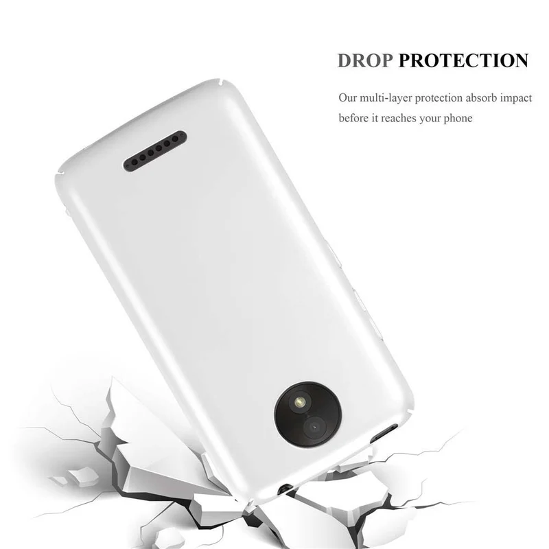 Cadorabo Hülle kompatibel mit Motorola MOTO C PLUS Hard Case Schutzhülle in Metall Optik gegen Kratzer und Stöße