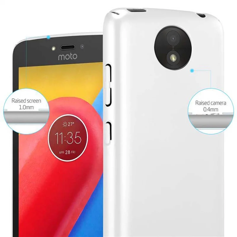 Cadorabo Hülle kompatibel mit Motorola MOTO C PLUS Hard Case Schutzhülle in Metall Optik gegen Kratzer und Stöße