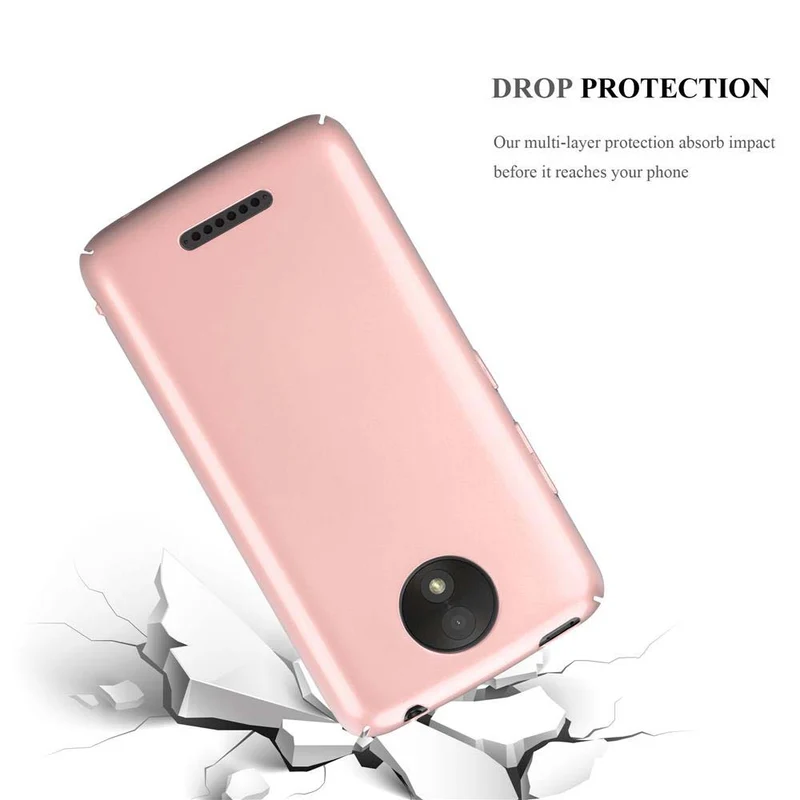 Cadorabo Hülle kompatibel mit Motorola MOTO C PLUS Hard Case Schutzhülle in Metall Optik gegen Kratzer und Stöße