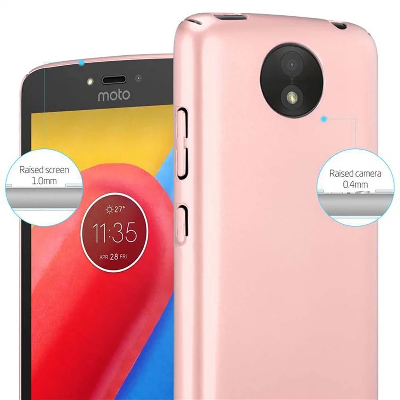Cadorabo Hülle kompatibel mit Motorola MOTO C PLUS Hard Case Schutzhülle in Metall Optik gegen Kratzer und Stöße