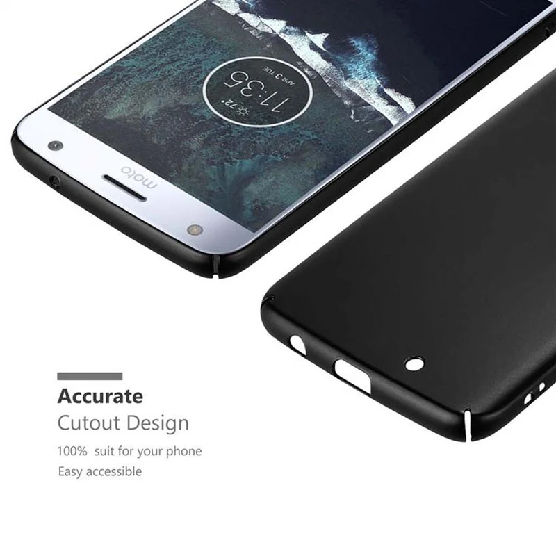 Cadorabo Hülle kompatibel mit Motorola MOTO X4 Hard Case Schutzhülle in Metall Optik gegen Kratzer und Stöße