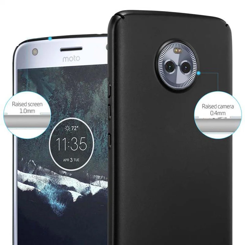 Cadorabo Hülle kompatibel mit Motorola MOTO X4 Hard Case Schutzhülle in Metall Optik gegen Kratzer und Stöße