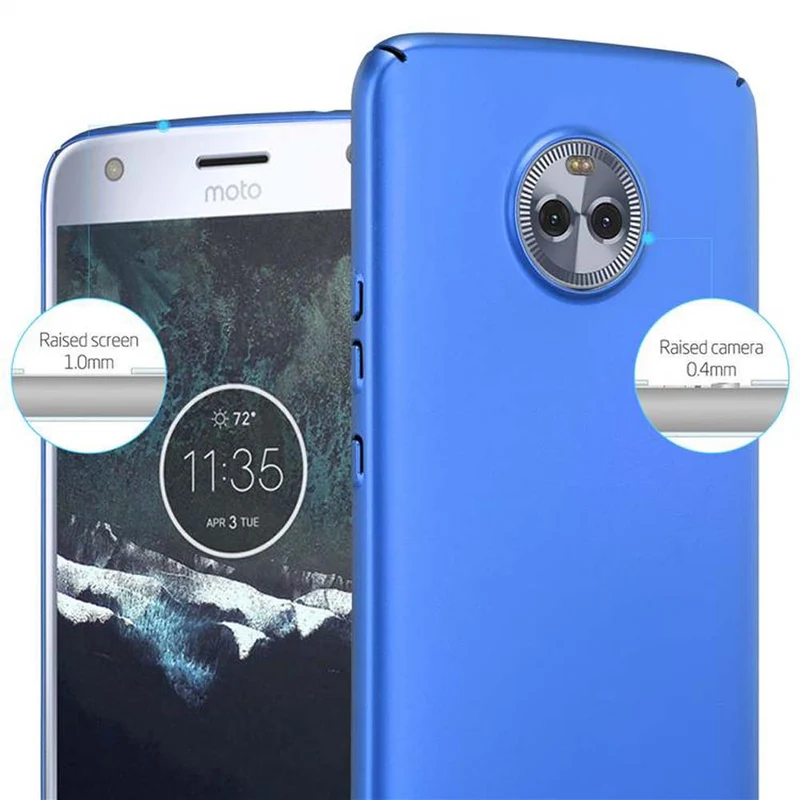 Cadorabo Hülle kompatibel mit Motorola MOTO X4 Hard Case Schutzhülle in Metall Optik gegen Kratzer und Stöße