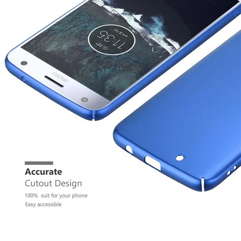 Cadorabo Hülle kompatibel mit Motorola MOTO X4 Hard Case Schutzhülle in Metall Optik gegen Kratzer und Stöße
