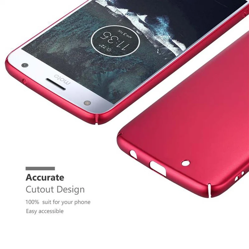 Cadorabo Hülle kompatibel mit Motorola MOTO X4 Hard Case Schutzhülle in Metall Optik gegen Kratzer und Stöße