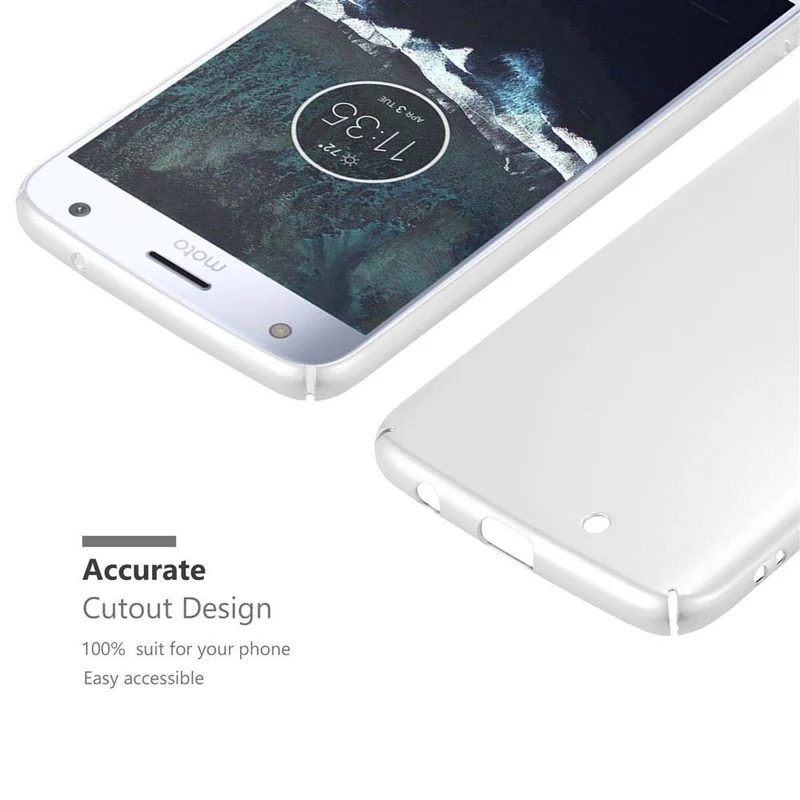 Cadorabo Hülle kompatibel mit Motorola MOTO X4 Hard Case Schutzhülle in Metall Optik gegen Kratzer und Stöße