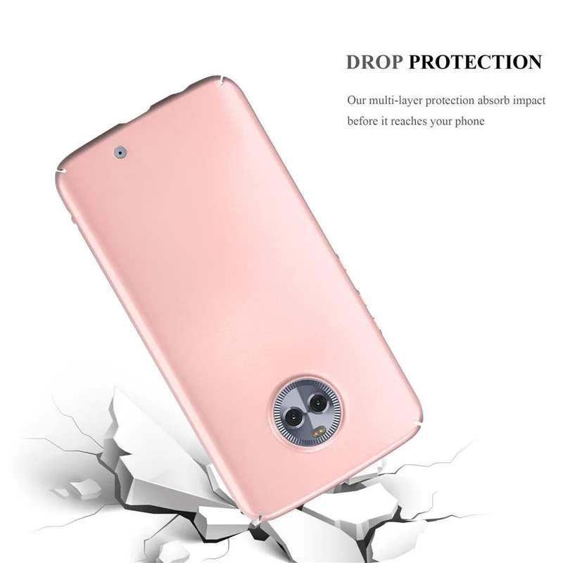 Cadorabo Hülle kompatibel mit Motorola MOTO X4 Hard Case Schutzhülle in Metall Optik gegen Kratzer und Stöße