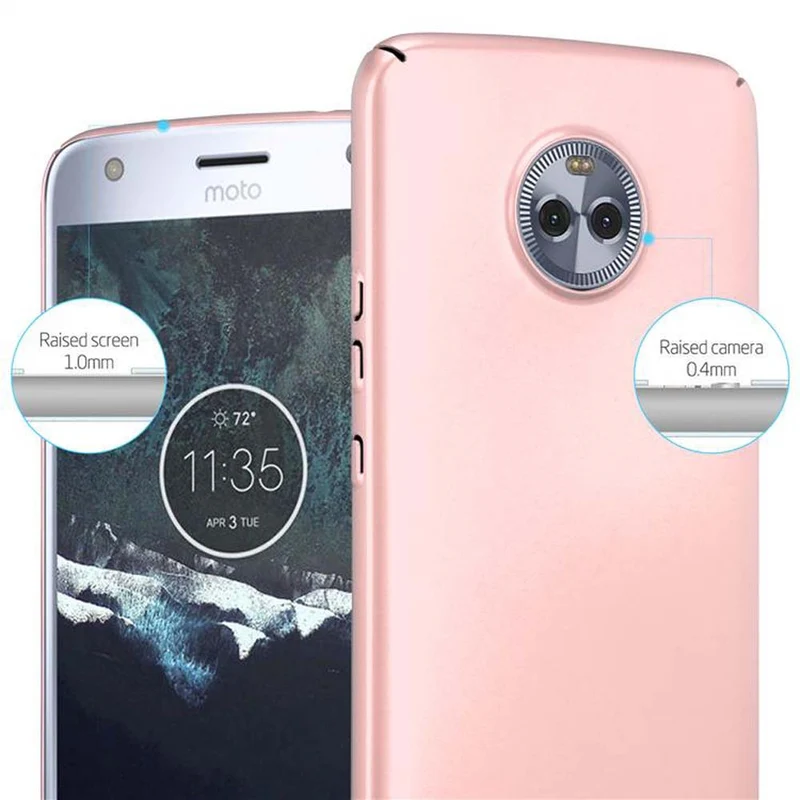 Cadorabo Hülle kompatibel mit Motorola MOTO X4 Hard Case Schutzhülle in Metall Optik gegen Kratzer und Stöße