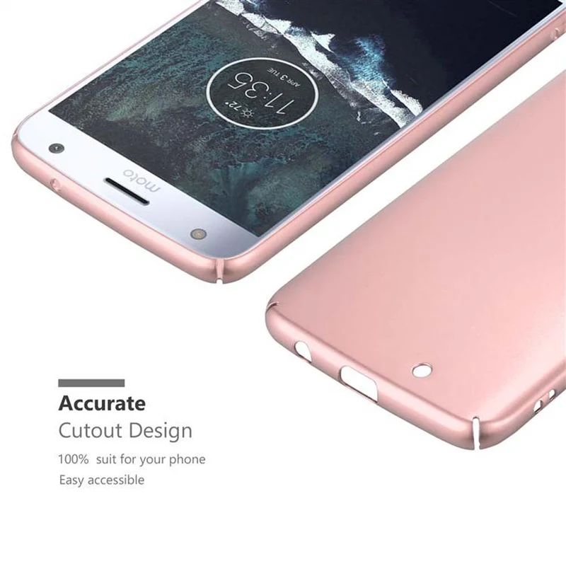 Cadorabo Hülle kompatibel mit Motorola MOTO X4 Hard Case Schutzhülle in Metall Optik gegen Kratzer und Stöße