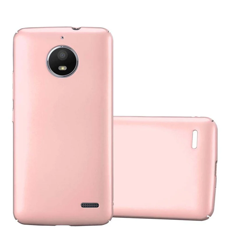 Cadorabo Hülle kompatibel mit Motorola MOTO E4 Hard Case Schutzhülle in Metall Optik gegen Kratzer und Stöße