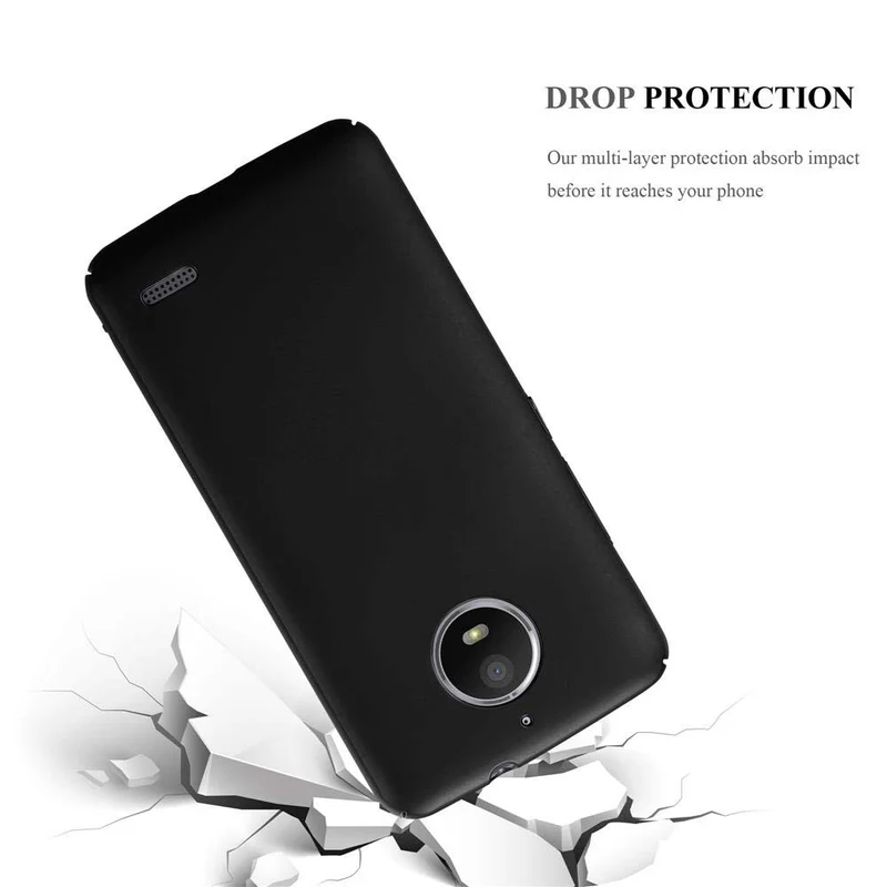 Cadorabo Hülle kompatibel mit Motorola MOTO E4 Hard Case Schutzhülle in Metall Optik gegen Kratzer und Stöße