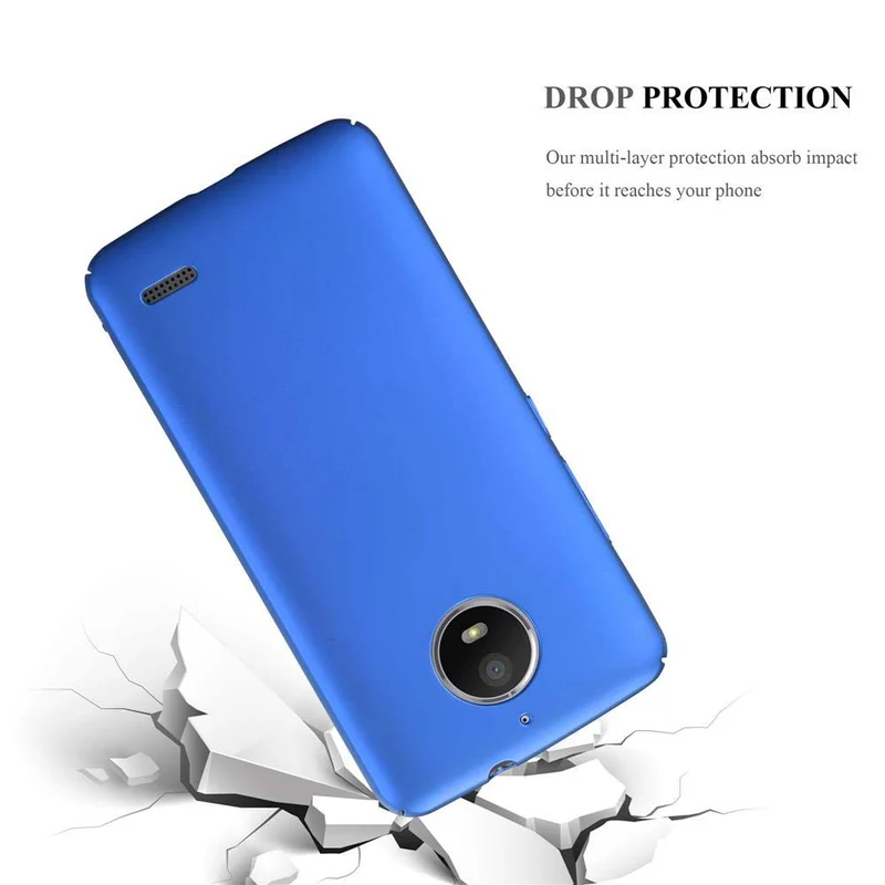 Cadorabo Hülle kompatibel mit Motorola MOTO E4 Hard Case Schutzhülle in Metall Optik gegen Kratzer und Stöße