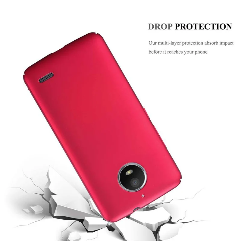 Cadorabo Hülle kompatibel mit Motorola MOTO E4 Hard Case Schutzhülle in Metall Optik gegen Kratzer und Stöße