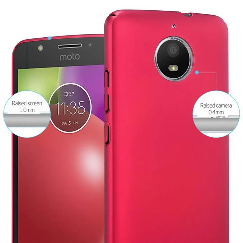 Cadorabo Hülle kompatibel mit Motorola MOTO E4 Hard Case Schutzhülle in Metall Optik gegen Kratzer und Stöße
