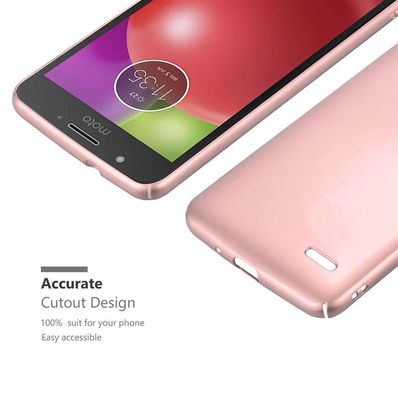 Cadorabo Hülle kompatibel mit Motorola MOTO E4 Hard Case Schutzhülle in Metall Optik gegen Kratzer und Stöße