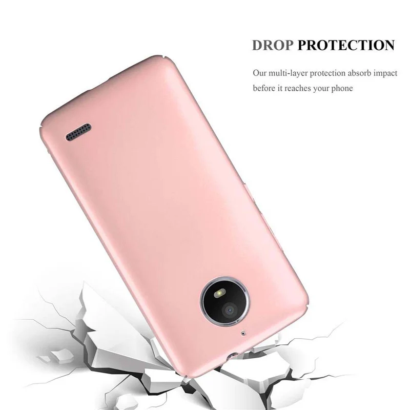 Cadorabo Hülle kompatibel mit Motorola MOTO E4 Hard Case Schutzhülle in Metall Optik gegen Kratzer und Stöße