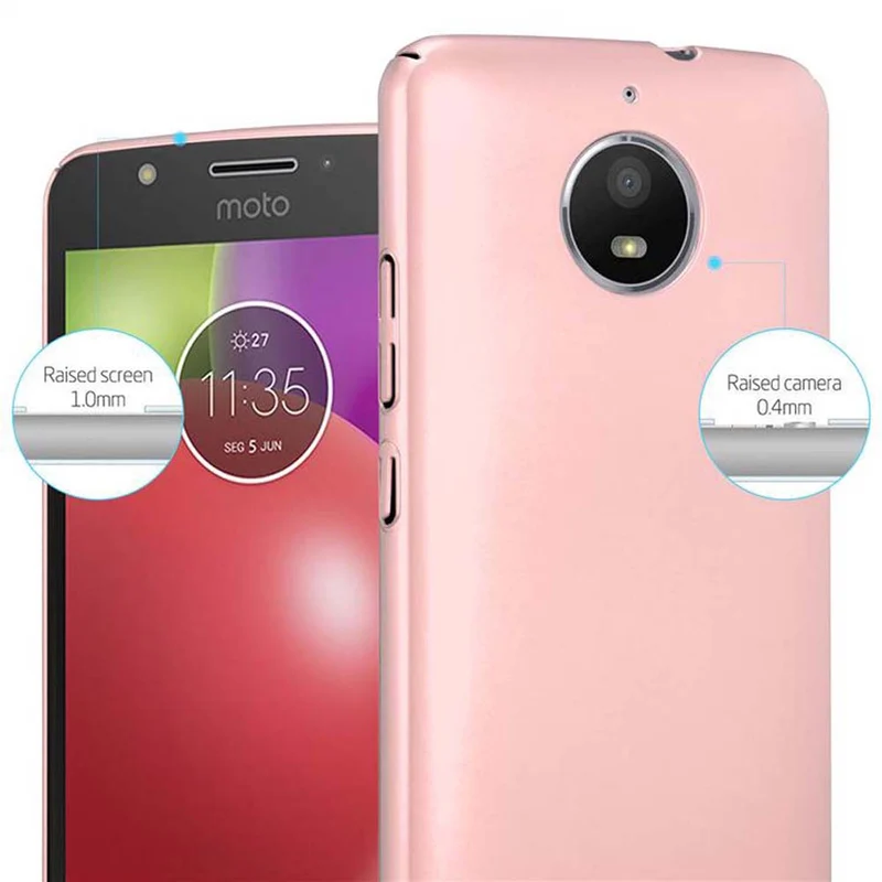 Cadorabo Hülle kompatibel mit Motorola MOTO E4 Hard Case Schutzhülle in Metall Optik gegen Kratzer und Stöße