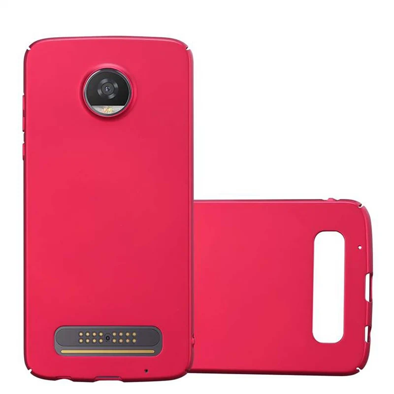 Cadorabo Hülle kompatibel mit Motorola MOTO Z2 PLAY / Z2 FORCE Hard Case Schutzhülle in Metall Optik gegen Kratzer und Stöße