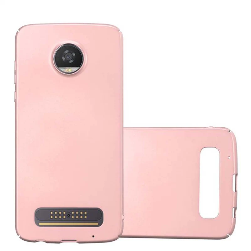 Cadorabo Hülle kompatibel mit Motorola MOTO Z2 PLAY / Z2 FORCE Hard Case Schutzhülle in Metall Optik gegen Kratzer und Stöße