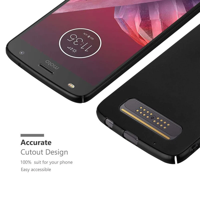 Cadorabo Hülle kompatibel mit Motorola MOTO Z2 PLAY / Z2 FORCE Hard Case Schutzhülle in Metall Optik gegen Kratzer und Stöße
