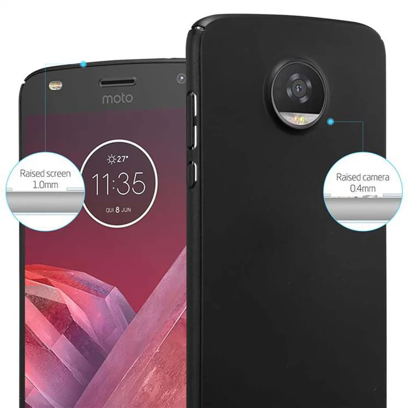 Cadorabo Hülle kompatibel mit Motorola MOTO Z2 PLAY / Z2 FORCE Hard Case Schutzhülle in Metall Optik gegen Kratzer und Stöße