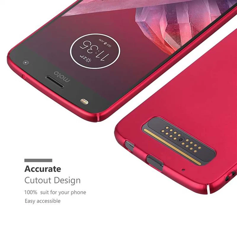 Cadorabo Hülle kompatibel mit Motorola MOTO Z2 PLAY / Z2 FORCE Hard Case Schutzhülle in Metall Optik gegen Kratzer und Stöße